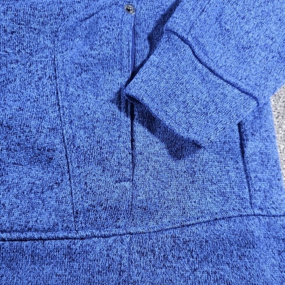 Avalanche Full Zip Sweater Jacket Womens Large Blue Marled Fleece Funnel Neck - Picture 12 of 15